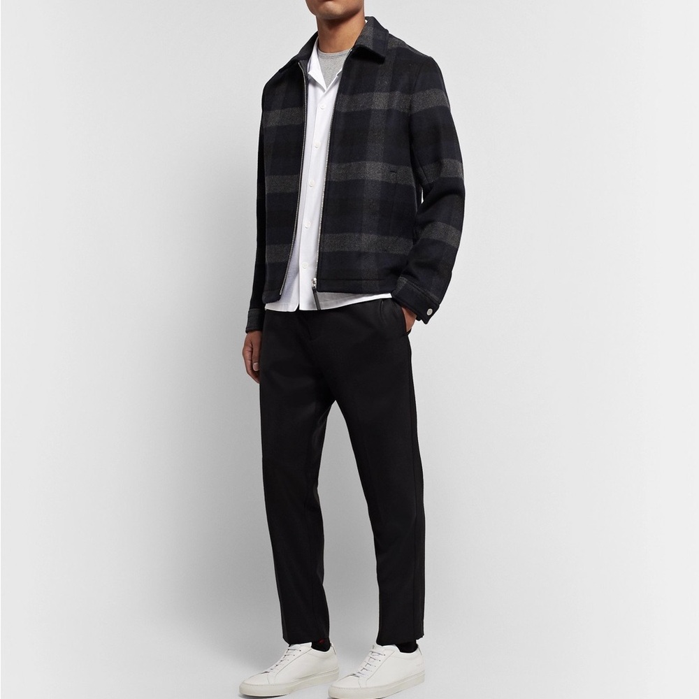 MAGASCHONI Wool Blend check front zip Jacket